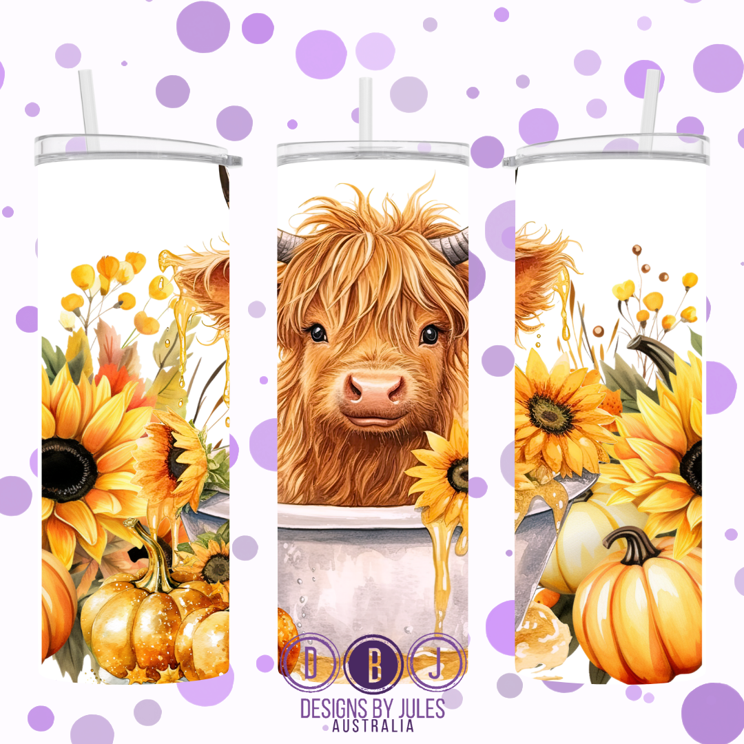 Sunflower Highland Cow