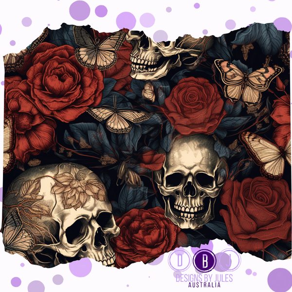 Antique Rose & Skulls