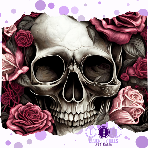 Skull in a Bed of Roses