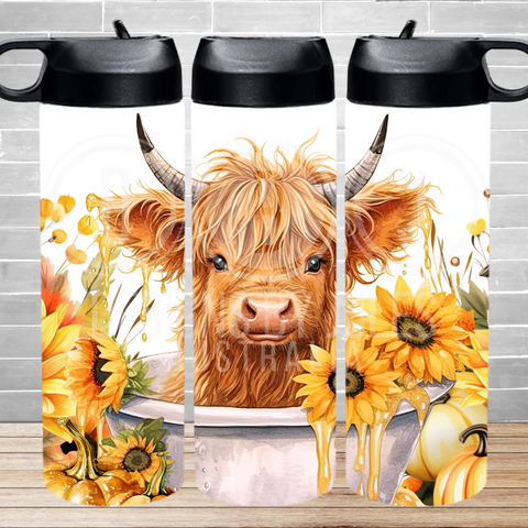 Sunflower Highland Cow